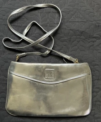 Vintage 70s Anne Klein Calderon Leather Clutch Crossbody Ivory Purse — 第 1/4 张图片