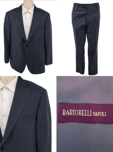 Bartorelli Napoli 2-Teiler Anzug 44 S schwarz Nadelstreifen Jacke & Hose 36x29 - Bild 1 von 14