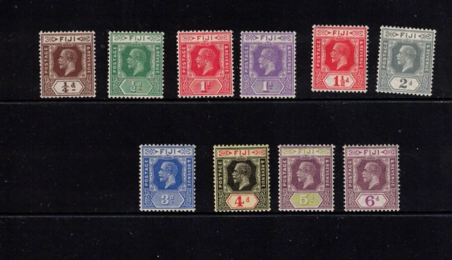 FIJI GeoV Stamp Collection MINT UNHINGED    (10 stamps) - Image 1 of 1