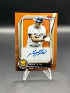 2025 Topps Finest Tony Oliva Rookie Cup Anniversary On Card Auto Orange SSP /25 - Picture 1 of 3