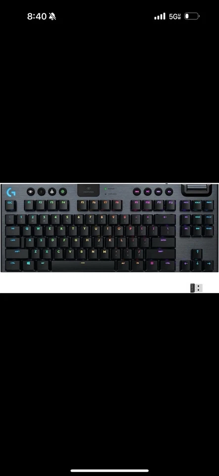 Logitech G915 LIGHTSPEED TKL Wireless Mechanical GL Tactile Gaming Keyboard NEW - Image 1 of 4