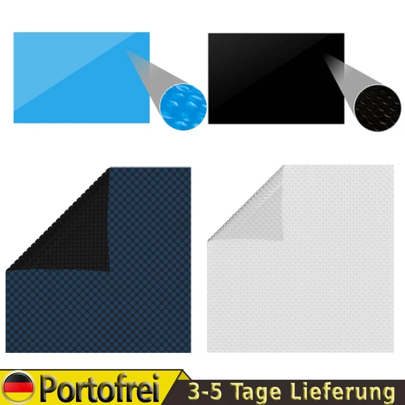 Solar Poolabdeckung Solarabdeckung Solarfolie Plane Wärmeplane PE 3-12m Länge - Bild 1 von 1
