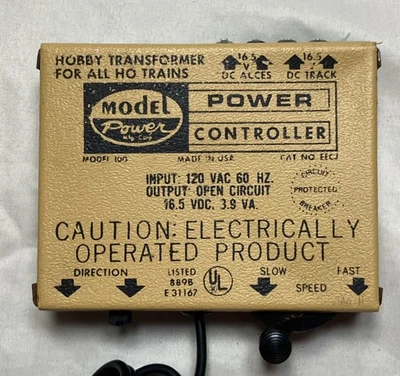 Model Power 100 Vintage 1977 Ho Scale Train Controller F/SH - Image 1 of 4