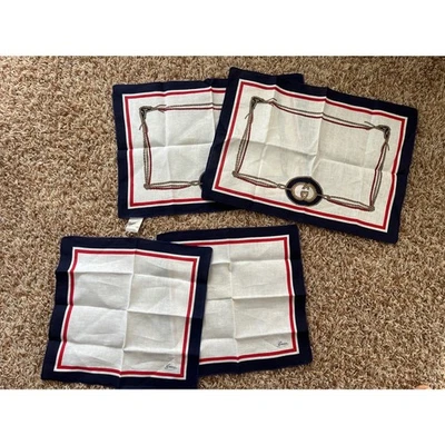 Mantelería Gucci vintage 2 manteles individuales y 2 servilletas mezcla lino algodón - Imagen 1 de 4