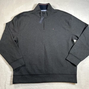 Tommy Hilfiger maglione pullover uomo taglia 2XL quarto zip grigio nuovo - Foto 1 di 10
