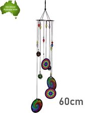 5 Piece Metal Rainbow Mandala Wind Chime Natures Melody Hanging Home Decor Gift