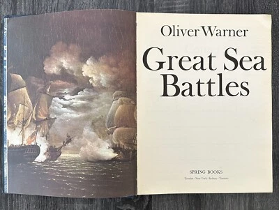 Great Sea Battles by Oliver Warner Hardcover 1968 Spring Books Naval History - Image 1 of 4