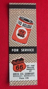 Cubierta matemática de colección PHILLIPS 66 Greig Oil Company HINCKLEY Minnesota - Imagen 1 de 2