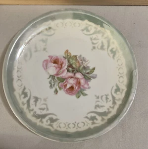 Triple Crown China Germany 224 Plate 8 3/8" Dia. Pink Rose Green Leaves Plate - Picture 1 of 8
