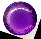 Loose Gemstone Natural Violet Amethyst Round Cut 106.80 Ct Certified H03