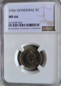 Honduras 5 Centavos 1956 NGC MS 66 - Picture 1 of 2