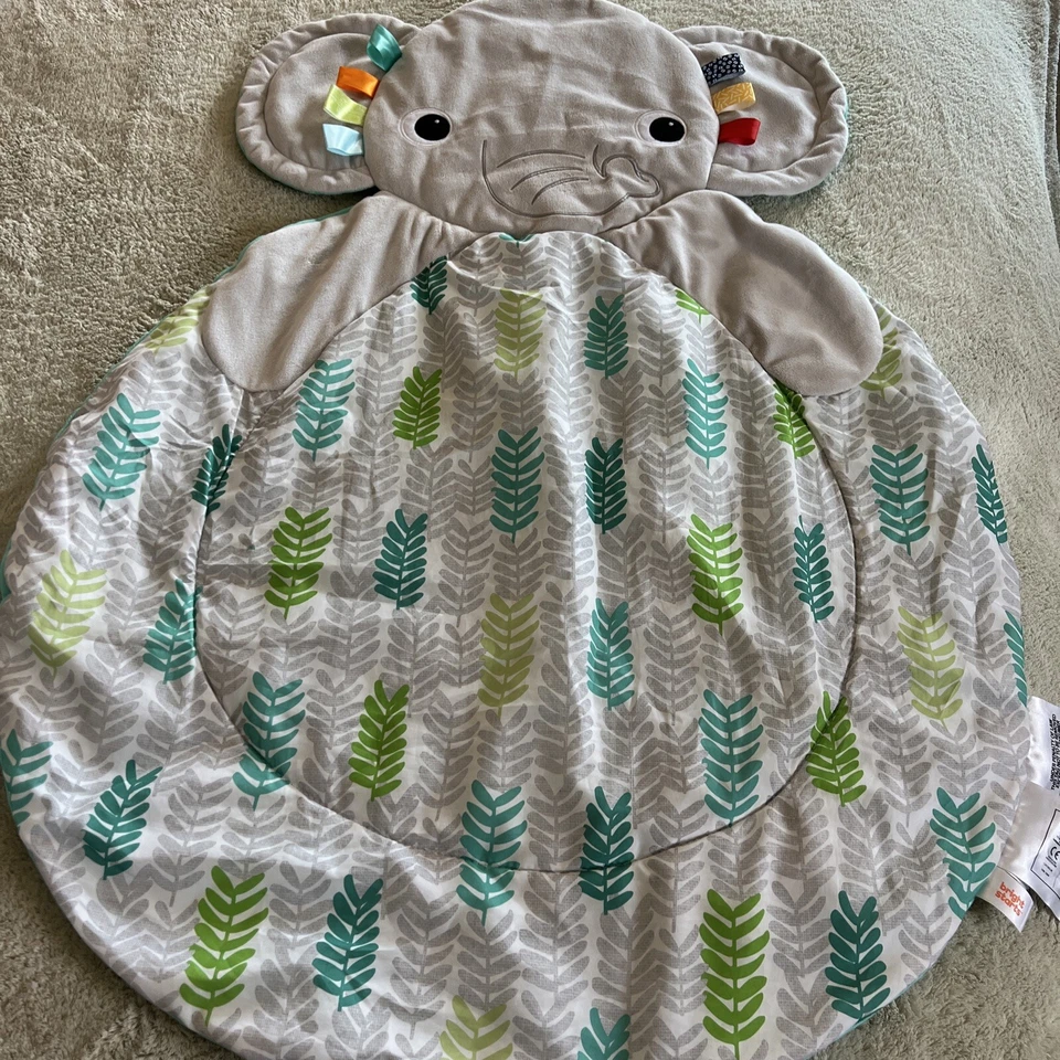 Brigh Starts Gris Elefante Hojas Verdes Cintas Alfombra de Juego para Bebé  Foto 1 de 4