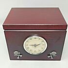 Wood Photo Box with Clock Golf Theme 4" x 6" Photos Holds 144 Pictures 