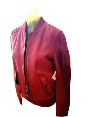 Schott NYC  Rare  Vintage MA-1 Leather Lambskins Jacket  Antiq Red New with Tags - Image 1 of 4