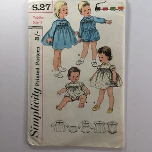 Simplicity s27 Baby Child Toddler Puff Shorts Dress Set Ladies New Uncut Pattern - Picture 1 of 12