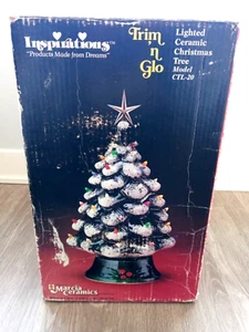 Vintage 80's Marcia Ceramics 20" Green Christmas Tree flocked CTL-20 - Picture 1 of 10