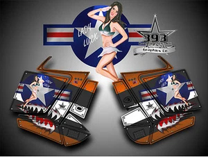 POLARIS PRO RMK - RUSH 2010-2015 Side Panel Wrap Graphics Aircraft Pinup Orange - Picture 1 of 1