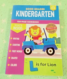 Good Grades 320 Page BIG Kindergarten Workbook, Writing, Counting, Colors, NEW - Picture 1 of 3