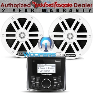 ROCKFORD FOSGATE M0-STAGE1 PMX1 MARINE RECEIVER + M0-65 6.5" BOAT SPEAKERS NEW - Picture 1 of 11