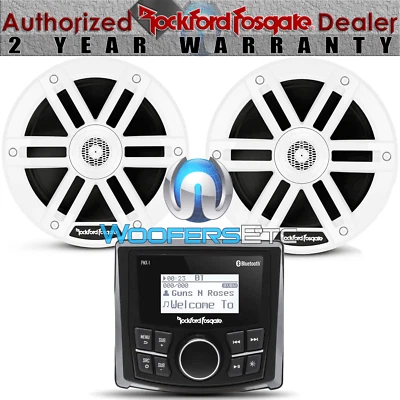 ROCKFORD FOSGATE M0-STAGE1 PMX1 MARINE RECEIVER + M0-65 6.5" BOAT SPEAKERS NEW