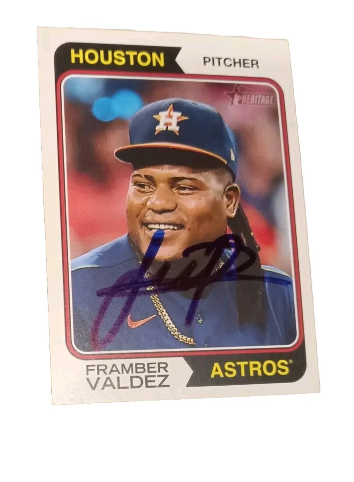 Framber Valdez Astros Baseball Signed Autographed 2023 Topps Heritage Card - Image 1 of 1