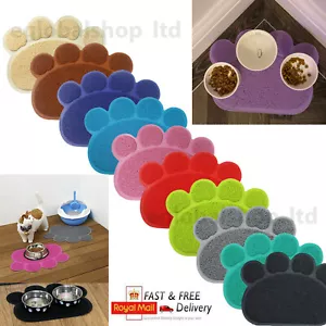 Paw Pet Dog Puppy Cat Feeding Mat Pad Cute PVC Bed Dish Bowl Food Feed - Picture 1 of 81