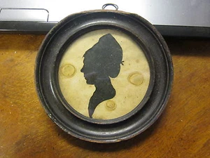 Ca. SELTENE ANTIKE WEIBLICHE Silhouette um 1800 unbekannter KÜNSTLER? - Bild 1 von 4