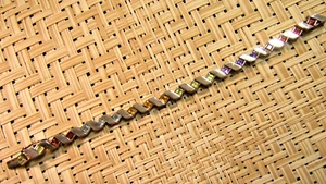 Pulsera de plata de ley 925 con múltiples piedras preciosas pequeña de 6,25" de largo marca SU - Imagen 1 de 8