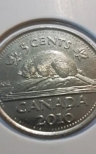 2016 Extra Large 6 Almost Toching The D 5 Cents Canadian Ooi105 - Picture 1 of 3