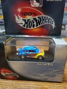 Vintage Hot Wheels 100% Black Box 1966 VW Bug Blue Yellow Check 1:64 New - Picture 1 of 6
