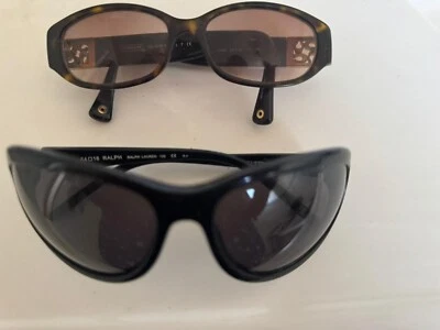 2 gafas de sol - Ralph Lauren ovaladas negras (gafas de sol) y Coach (solo marco) Foto 1 de 4