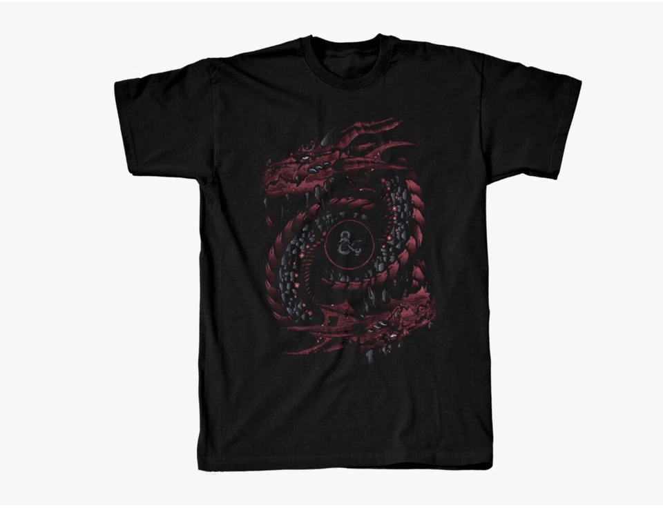 Camiseta Dungeon and Dragons Para Hombres Manga Corta Rojo Dragón Cuello Redondo Negra Talla L Nueva con Etiquetas Foto 1 de 1