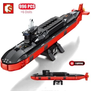 Military Weapon Nuclear Submarine Building Blocks Model LED Lighting Bricks Toy - Picture 1 of 6