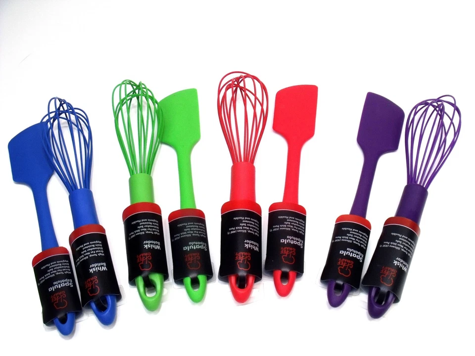 Premium Silicone Wire Whisk & Spatula Set Stain Resistant Dishwasher safe  - Image 1 of 1