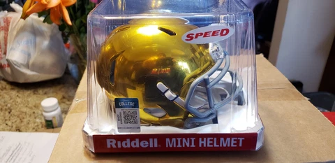 NOTRE DAME FIGHTING IRISH HYDROSKIN HYDROFX SPEED MINI HELMET RIDDELL NEW IN BOX Cover