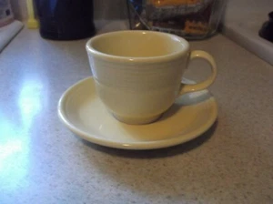 Retired Pale Yellow Cup and Saucer Set Fiestaware - Picture 1 of 9