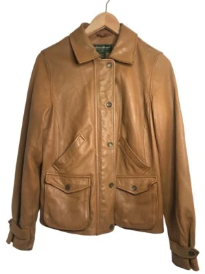 Chaqueta de motociclista Eddie Bauer M cuero de cordero real cremallera corredor a presión suave Foto 1 de 4