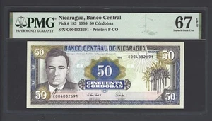 Nicaragua 50 Cordobas 1995 P183 Uncirculated Grade 67 Top Pop - Picture 1 of 2