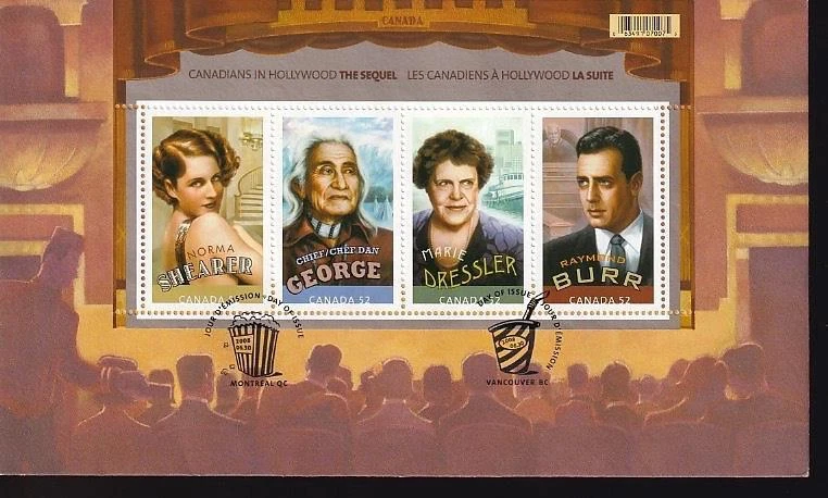 2008 Canadians in Hollywood The Sequel, S/S FDC sc#2279 - Image 1 of 1