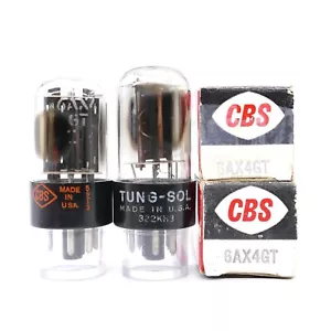 Two Excellent CBS & TUNG-SOL 6AX4GT Tubes NOS NIB Test Strong TV-7 Results - Picture 1 of 1