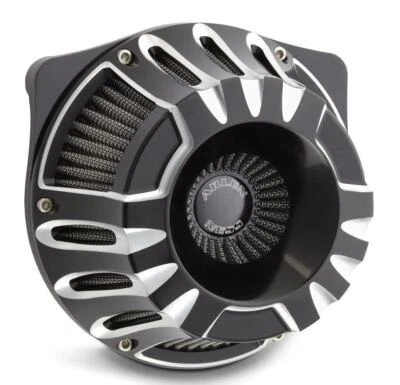 Arlen Ness Inverted Deep Cut Black Cut Stage 1 Air Cleaner Harley XL 91-16 New - Image 1 of 3