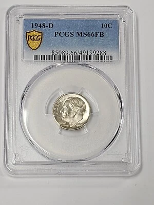 1948 10 Cent PCGS MS66FB Denver Roosevelt Dime - Image 1 of 4