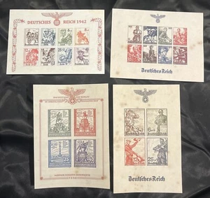 Nazi Deutschland Briefmarken Drittes Reich Block WWII WW2 Militär Kriegshelden Lot - Bild 1 von 6