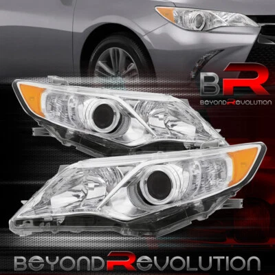 For 2012-2014 Camry L LE XLE Projector Halogen Headlight Bumper Headlamps Chrome Foto 1 de 4
