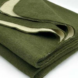 EXTRA LARGE SOFT & WARM ALPACA WOOL BLANKET 76x91" OLIVE GREEN SOLID PATTERN - Picture 1 of 12