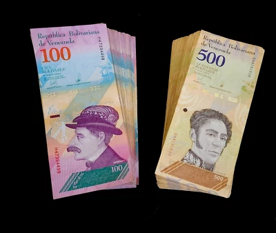200 Venezuela banknotes- 100 ea. x 100 & 500 bolivares / 2018 issue / CIRCULATED - Image 1 of 2
