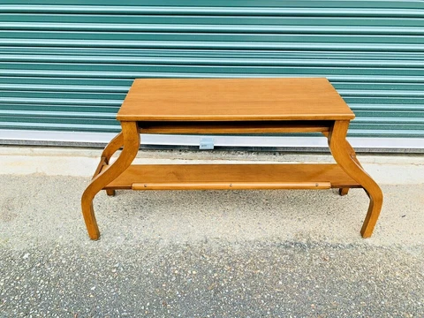 Beautiful Mid Century Modern Solid Maple Sculptural Organ Bench L@@K Cover