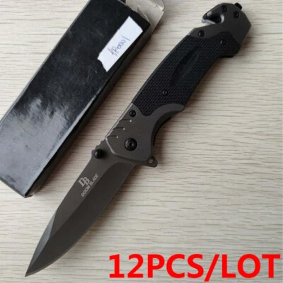 12X Quick-opening folding knife G10 handle outdoor multi-function tactical knife - Image 1 of 4