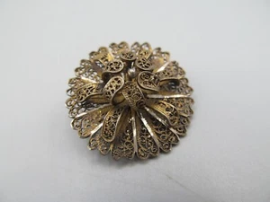 Sterling Silver Filigree Pin Brooch - Picture 1 of 3