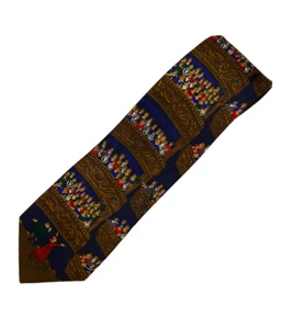 Vtg Alynn Neckwear Theater Opera Philharmonic Bravo Night Mens Necktie Gift Blue - Picture 1 of 9